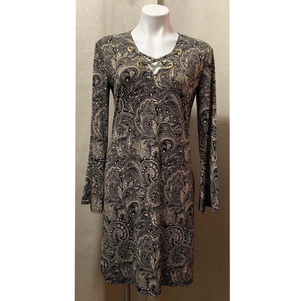 MICHAEL KORS Grommet Lacing Bell Sleeve Dress M